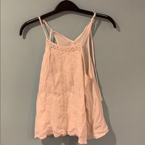 Tie Back white lace hollister halter neck tank top